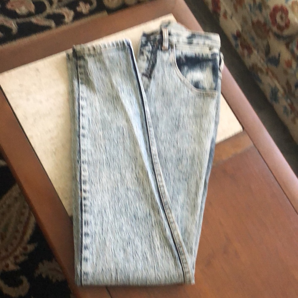 VINTAGE CORNICHE DESIGNER ACID RED TAG WOMENS JEANS MADE IN HONG FRONT PKT GOL… - Picture 15 of 15